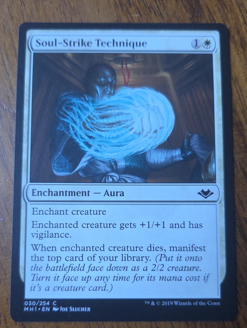 Soul-Strike Technique — White Enchantment Aura Card